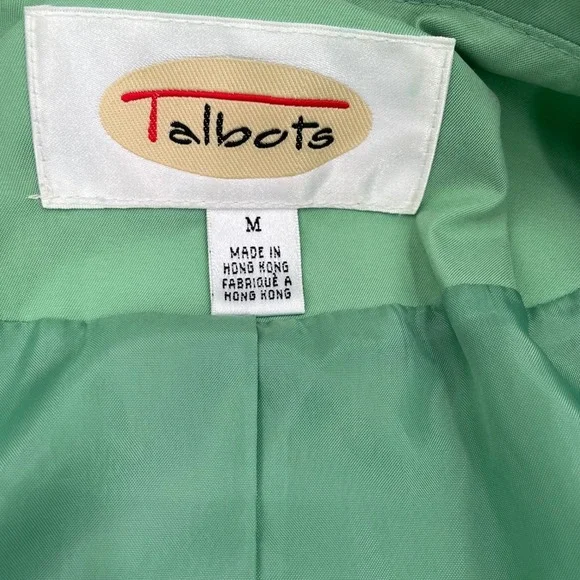 Talbots Womens Sage Green Toggle Button Rain Jacket Coat Size M - Picture 11 of 13
